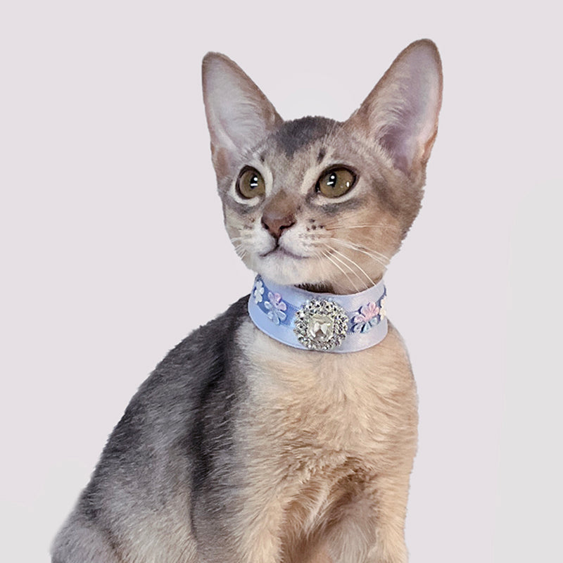 Pearl Cascade Satin Cat Collar - Blingyfur 