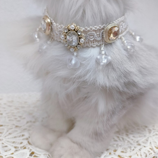 Crystal Drop Lace Pet Collar - Blingyfur 