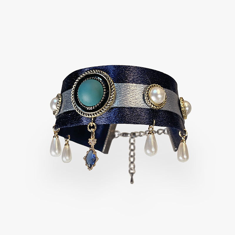 Ocean Jewel Velvet Cat Collar - Blingyfur 